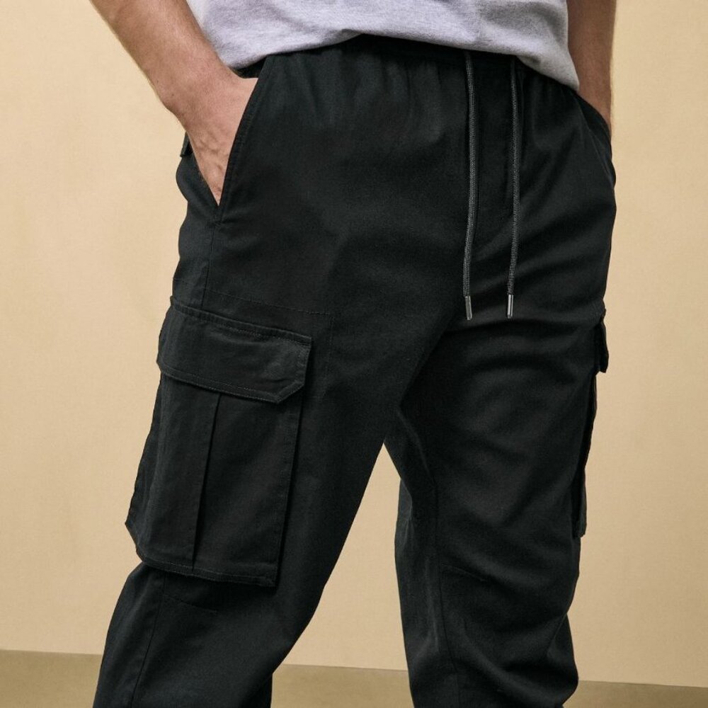 CSG Black Cargo Jogger Pants Cotton Blend Size M - Picture 2 of 11